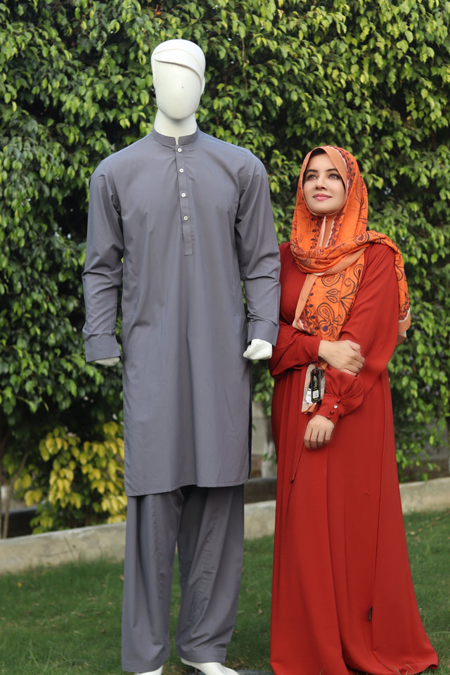 Stylish Grey Shalwar Kameez