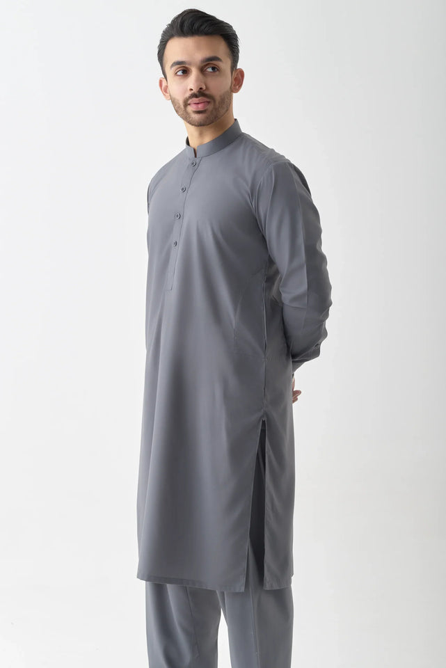 Stylish Grey Shalwar Kameez